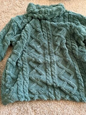 Eddie Bauer Teal Plush Cowl-Neck Sweater